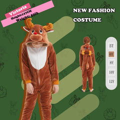 WEQJC Kids Reindeer onesie slip-on detail for easy dressing