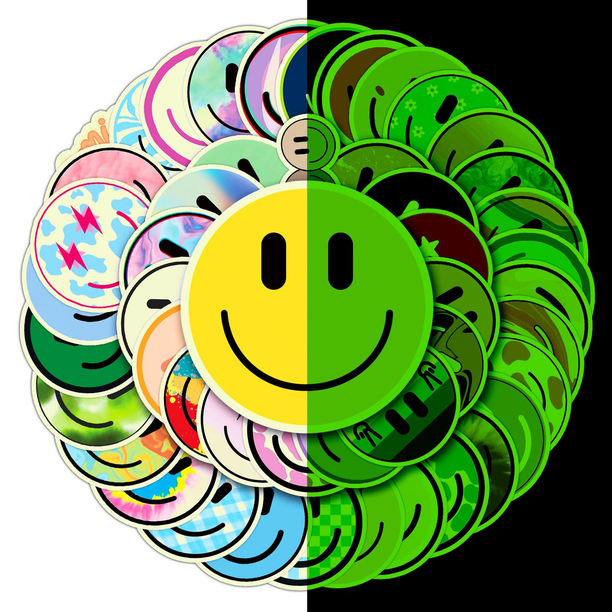 Wercokt glow-in-the-dark smile stickers on water bottles brighten night-time adventures