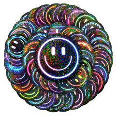 Wercokt smiling neon stickers pack adds vibrant color to personal belongings.
