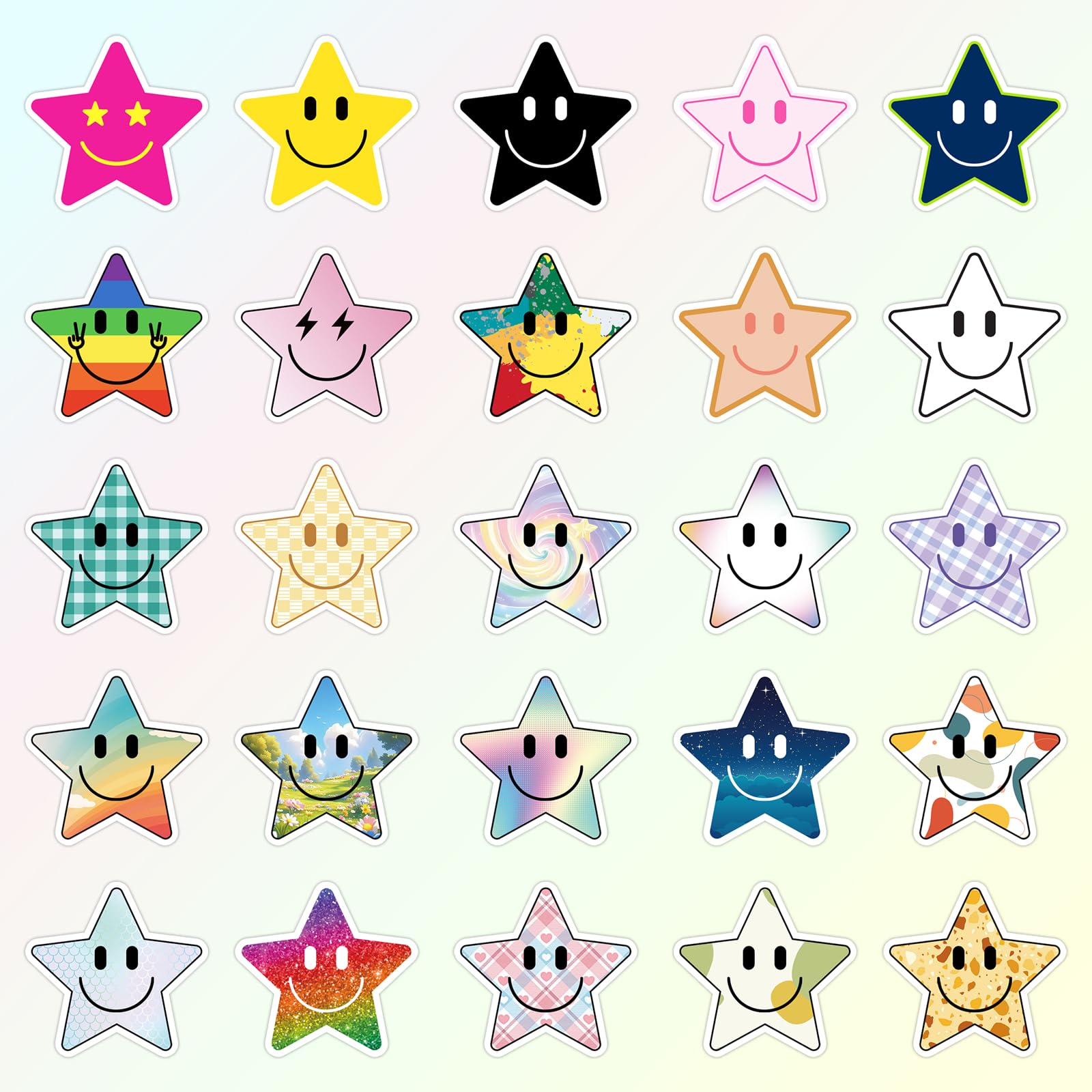 Wercokt smiling star stickers on notebook for personalized school supplies