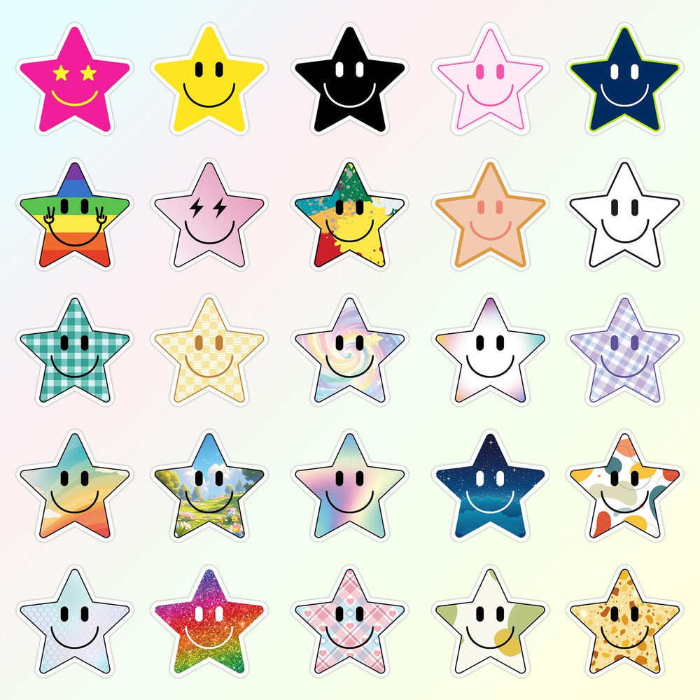 Wercokt smiling star stickers on notebook for personalized school supplies