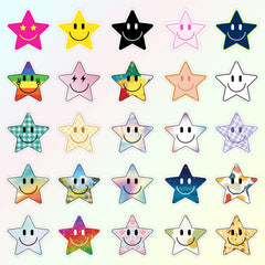 Wercokt smiling star stickers on notebook for personalized school supplies