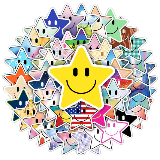 Wercokt smiling star stickers pack cover with bright designs for rewards