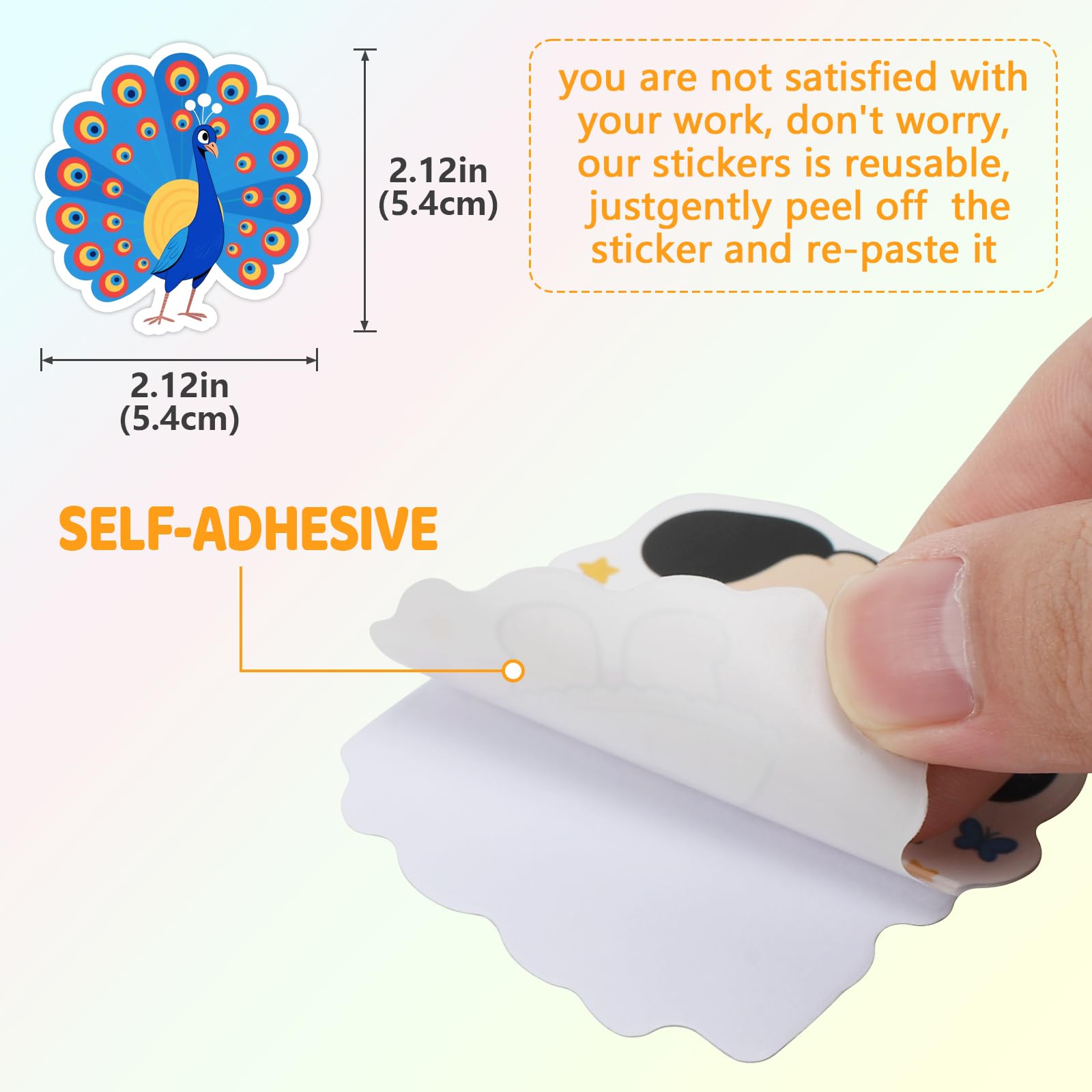 Wercokt stickers with smooth edges for easy peeling and clean removal.