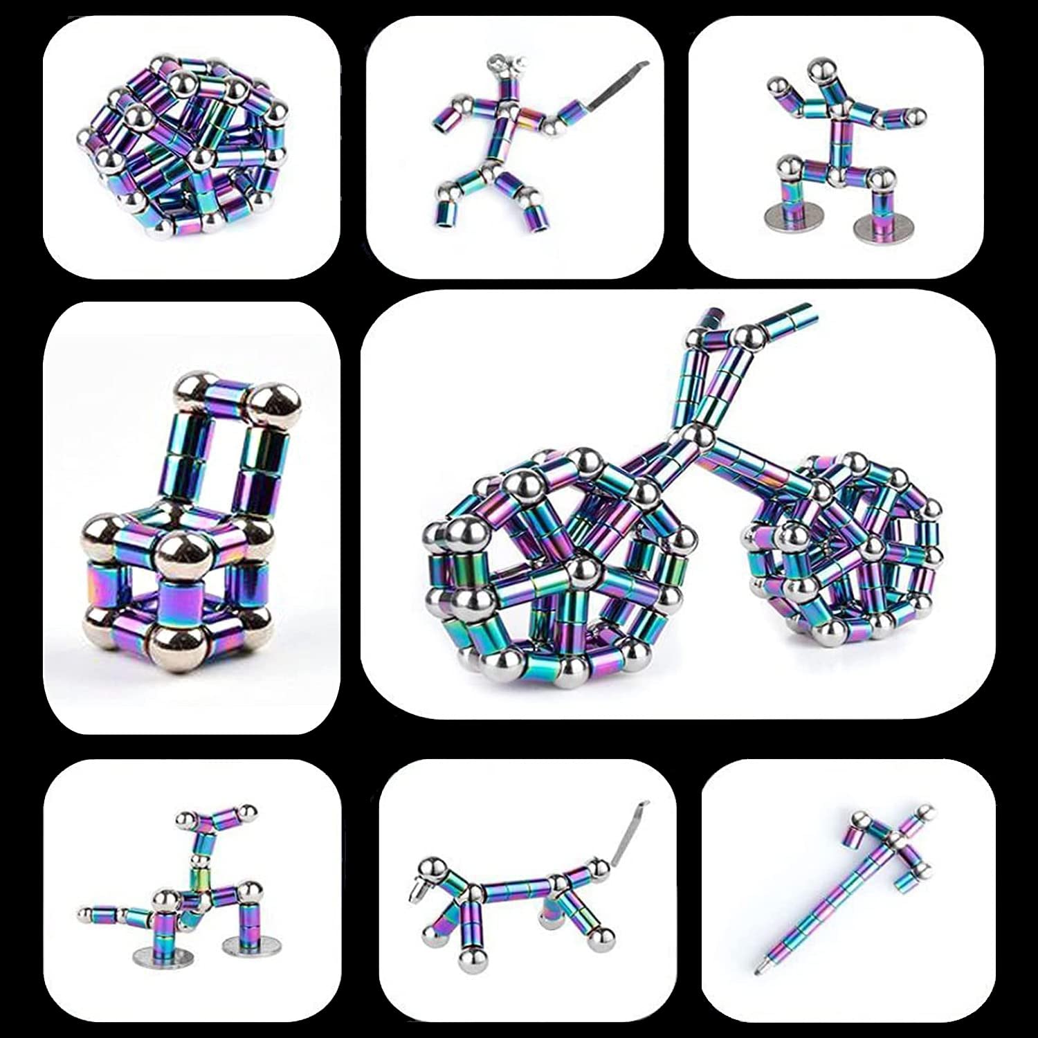 Wercow fidget pen magnetic toy showcases transforming shapes for stress-relief and problem-solving.