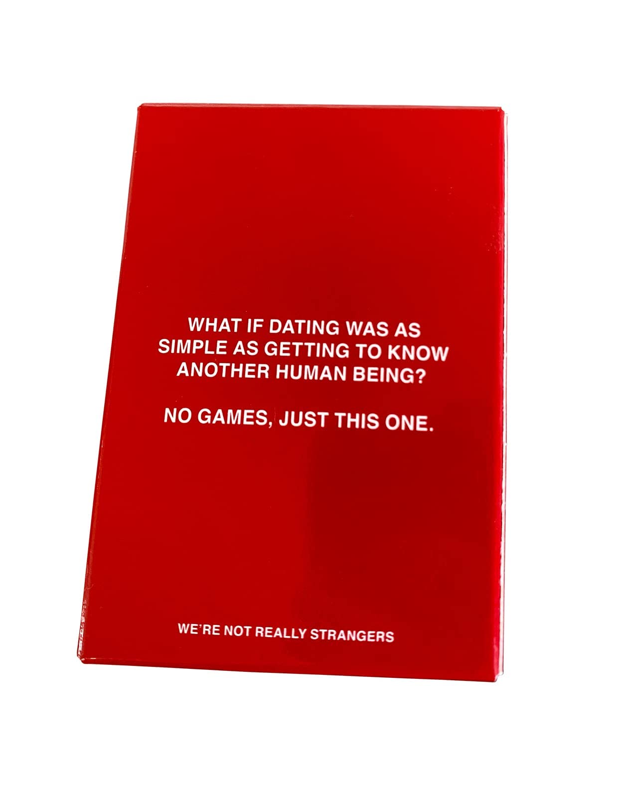 Premium card stock texture suggests durable WE'RE NOT REALLY STRANGERS cards