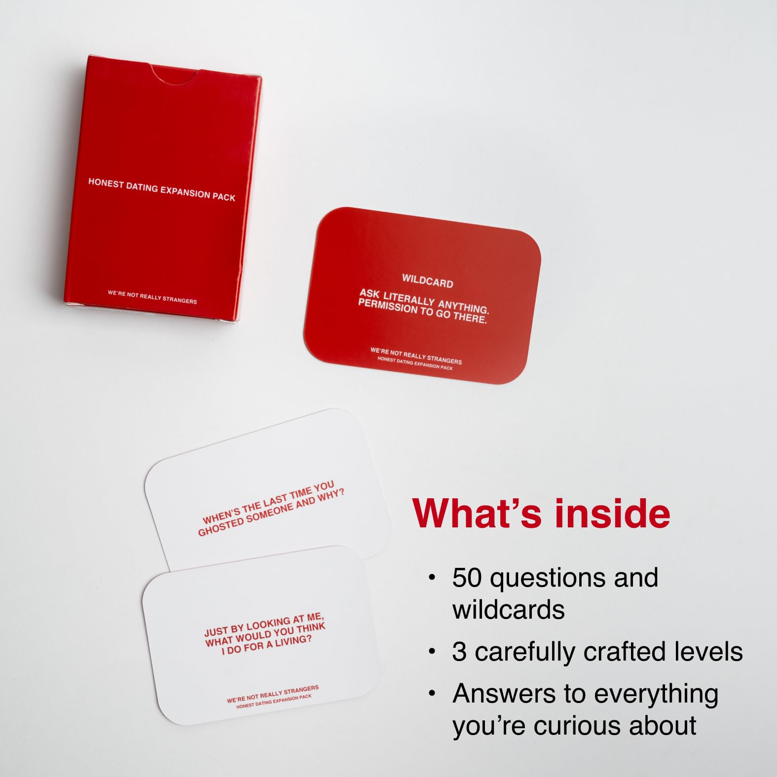 WE'RE NOT REALLY STRANGERS wildcards card adds playful prompts to spice date night