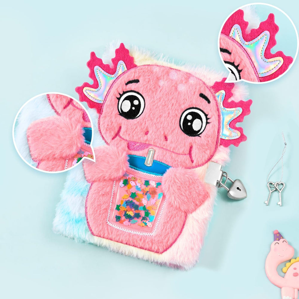 WERNNSNSAI axolotl diary closeup plush material