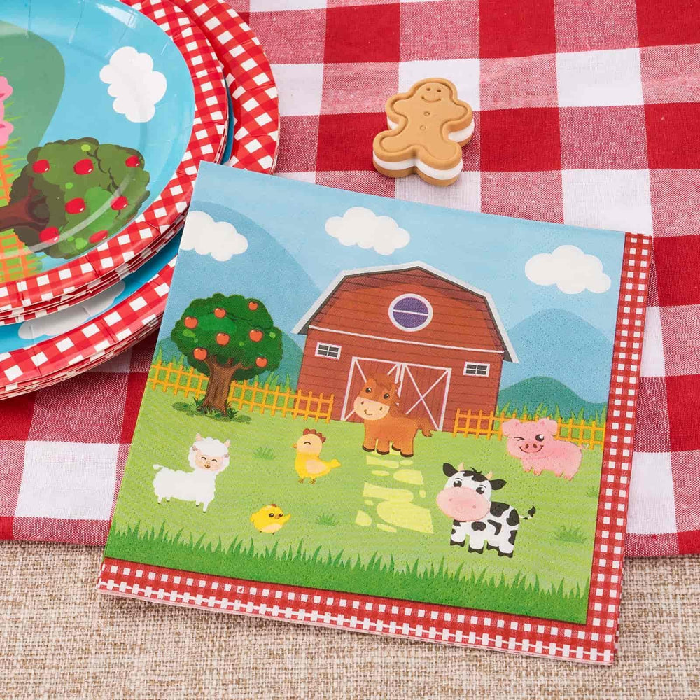 WERNNSAI barnyard illustration napkins add fun to kids' gatherings