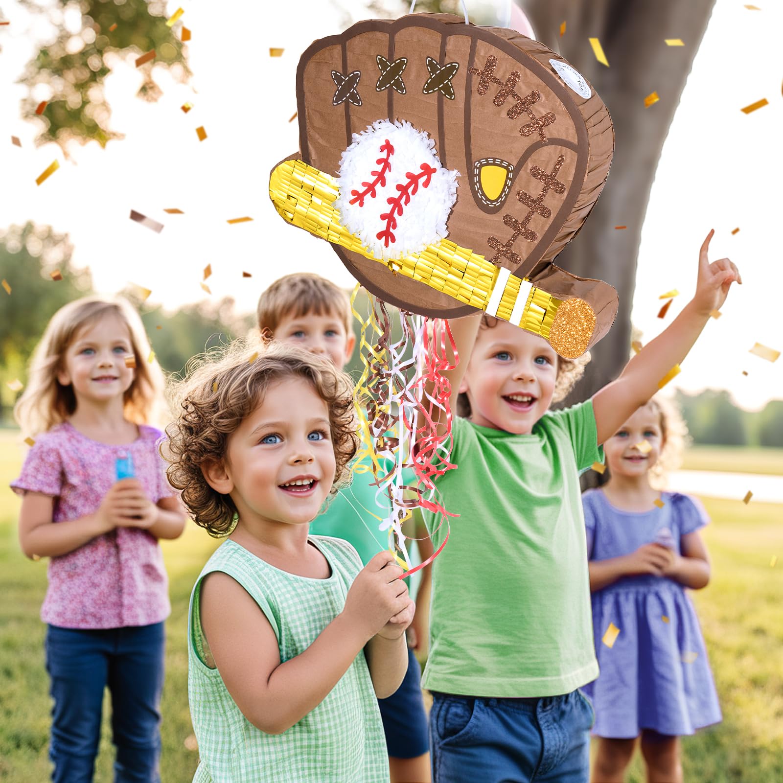 WERNNSAI Baseball Pinata thick corrugated paper withstands enthusiastic hits.