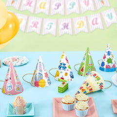 WERNNSAI birthday hats durable white paper resists fading for lasting memories.