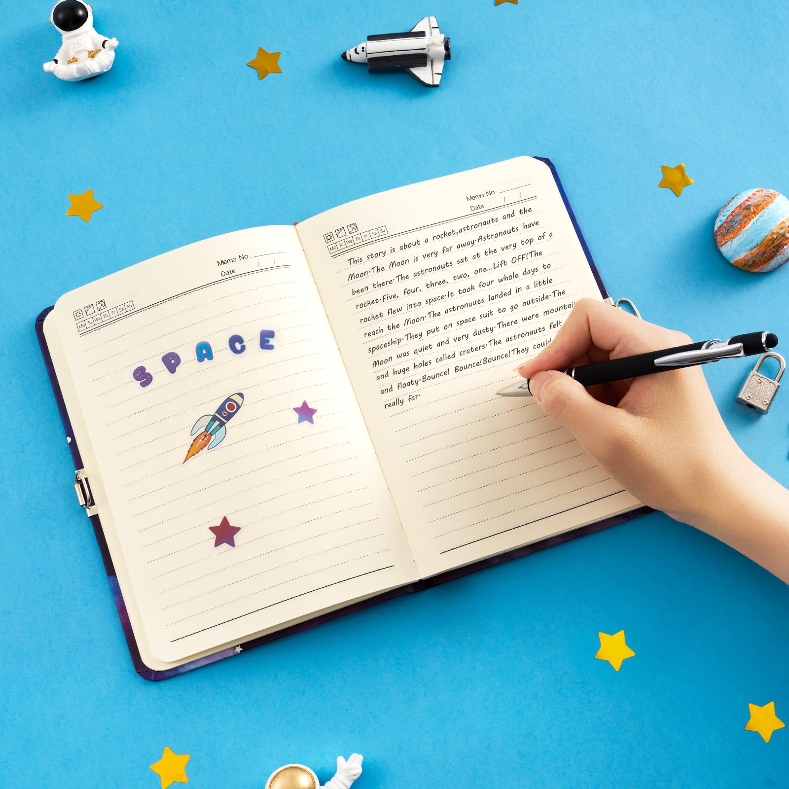 WERNNSAI boys journal with pen and sticker set for customization