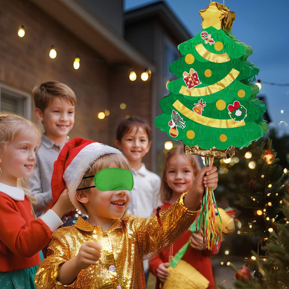 WERNNSAI Green Christmas Tree Pinata adds festive charm and interactive fun