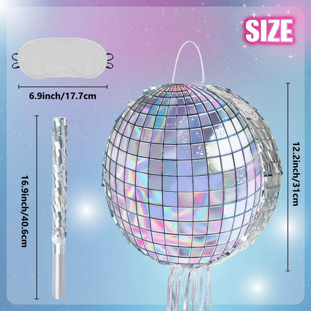 WERNNSAI Disco Ball Pinata hanging loop ready for quick setup.