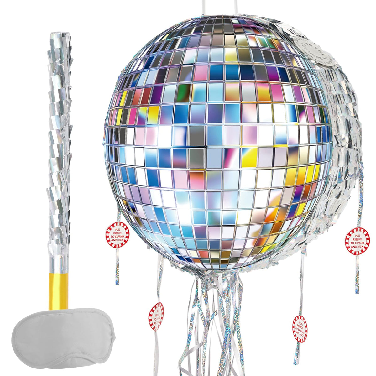WERNNSAI disco ball pinata on display as a dazzling party centerpiece