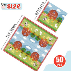 WERNNSAI farm animal napkins featuring cows, pigs, and sheep for lively table moments