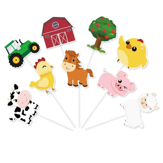 WERNNSAI farm cupcake toppers cow pattern for farm-themed cupcakes and party decor.