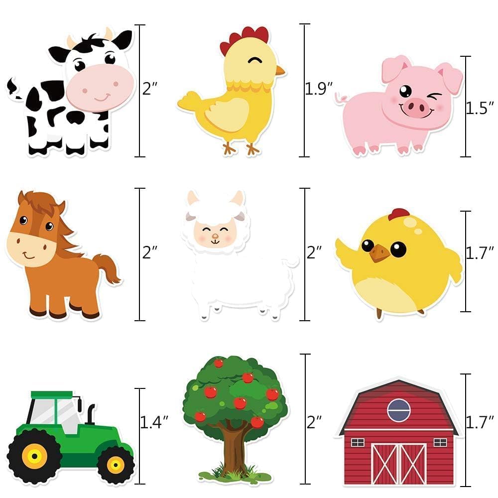 WERNNSAI farm cupcake toppers tree design for rustic farm party décor on sweets.