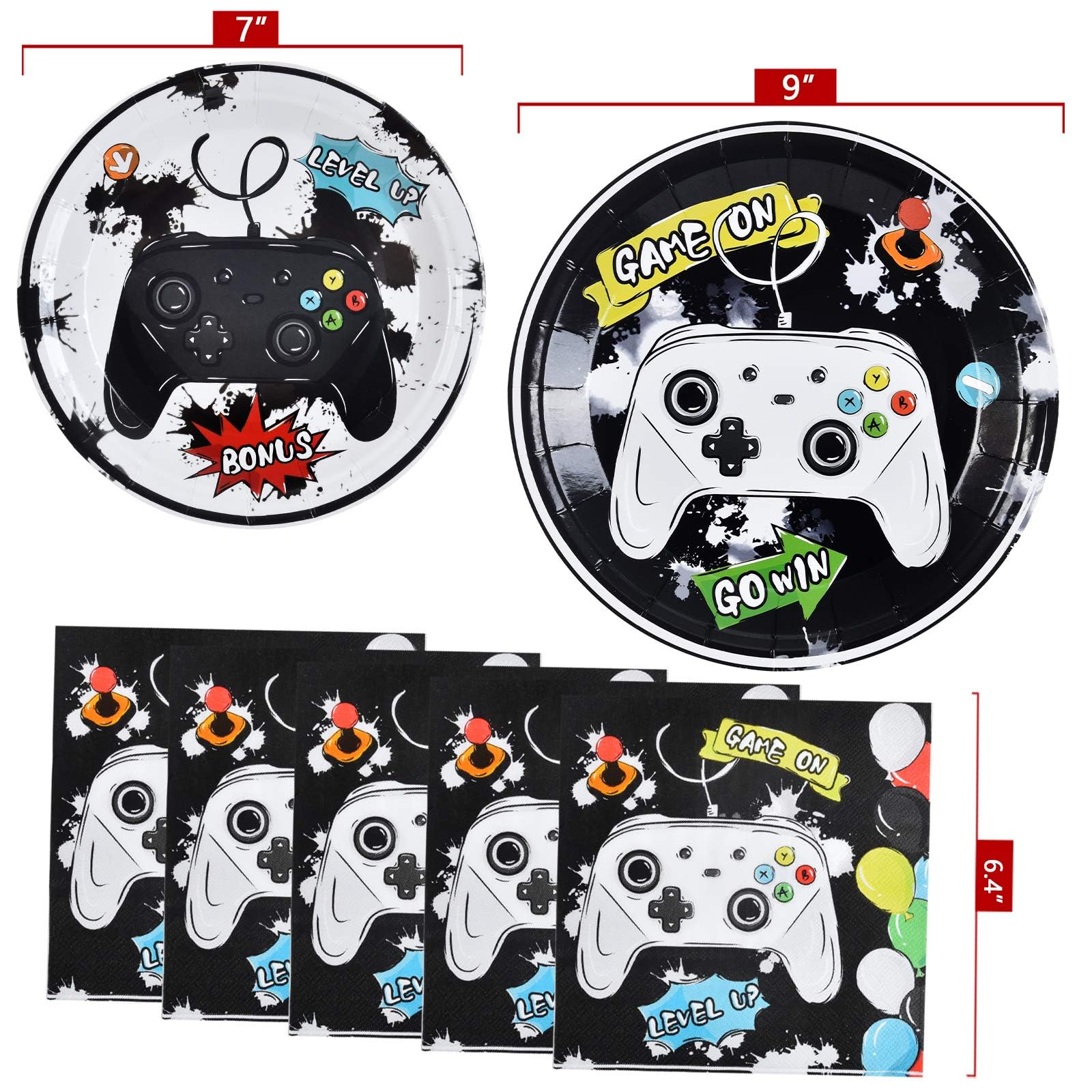 WERNNSAI game birthday plates 7in for quick kids' meals and mess-free events