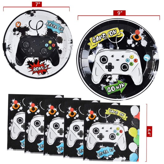 WERNNSAI game birthday plates 7in for quick kids' meals and mess-free events