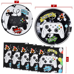 WERNNSAI game birthday plates 7in for quick kids' meals and mess-free events