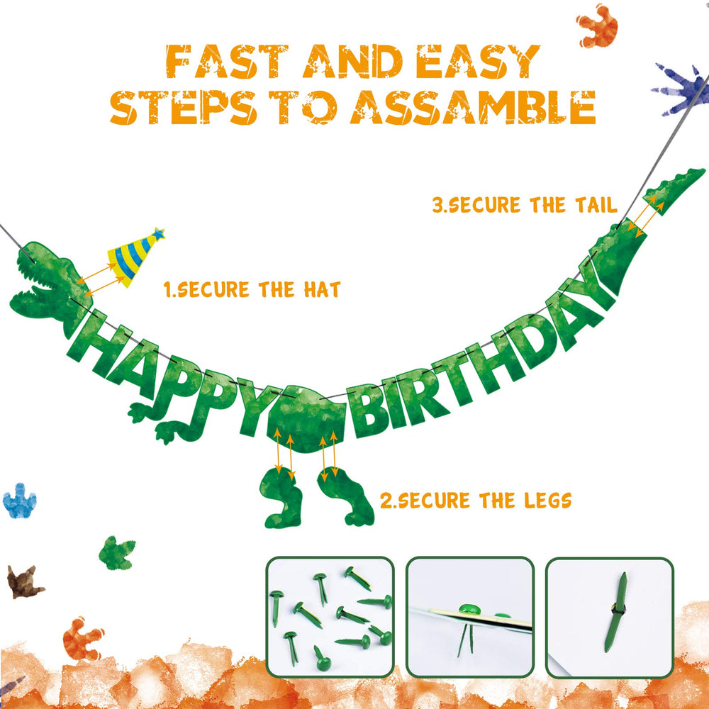 WERNNSAI pre-strung dinosaur banner for quick, mess-free setup.