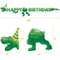 WERNNSAI T-Rex dinosaur illustration banner for dino-themed celebrations.