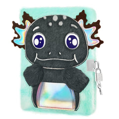 WERNNSAI Kids Plush Axolotl Diary cover offers soft plush texture for cozy writing