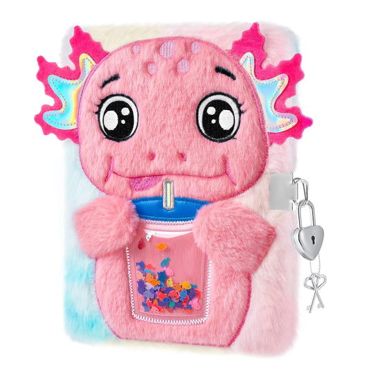 WERNNSAI plush axolotl diary cover showing soft texture for kids