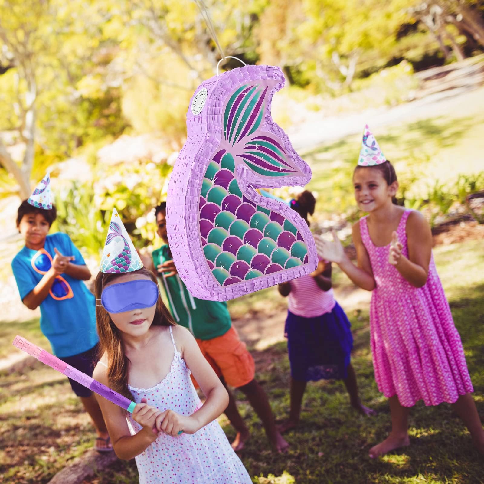 WERNNSAI Mermaid Piñata decor ideas for living room celebrations.