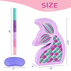 WERNNSAI Mermaid Piñata fill-ready design shows 5 lb capacity for treats.