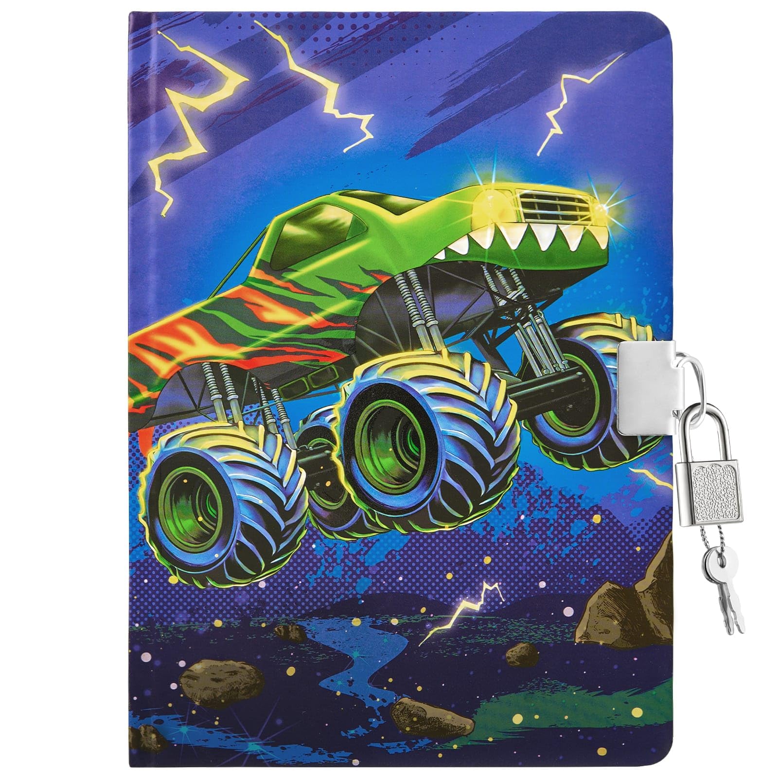 WERNNSAI Monster Truck Diary cover art encourages imaginative writing on the go
