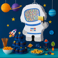 WERNNSAI Pinata hanging loop holds securely for quick setup during kids' space-themed celebrations.