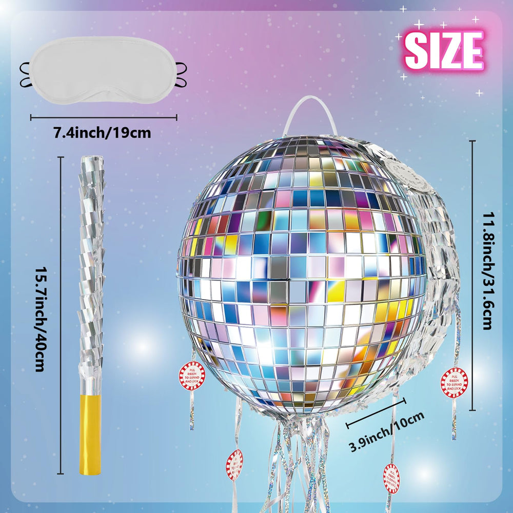 WERNNSAI disco ball pinata hanging ring ready for easy setup