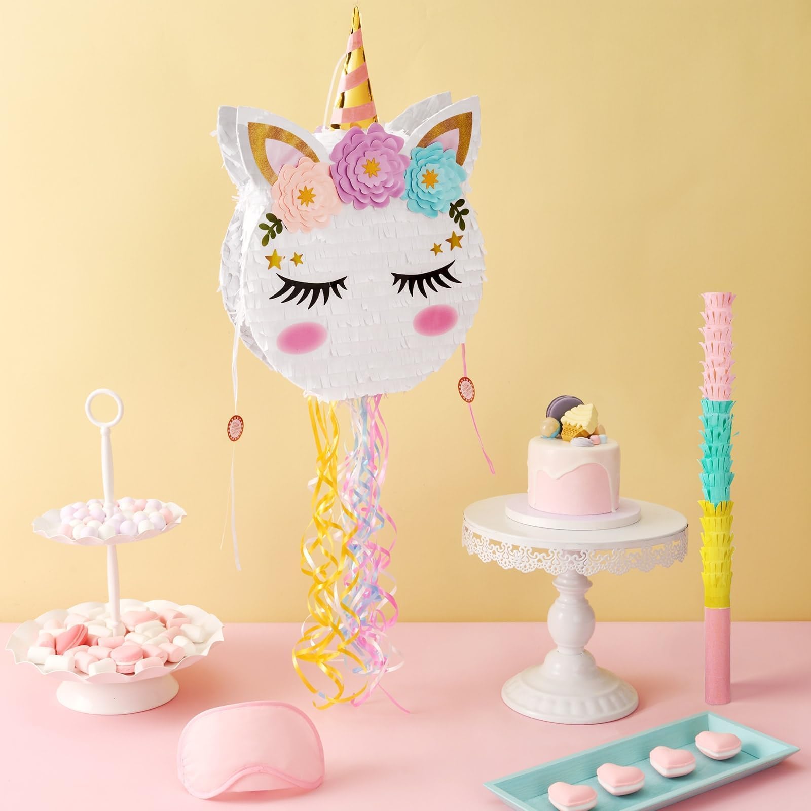 WERNNSAI pinata set includes blindfold, bat, and seal stickers for immediate play.