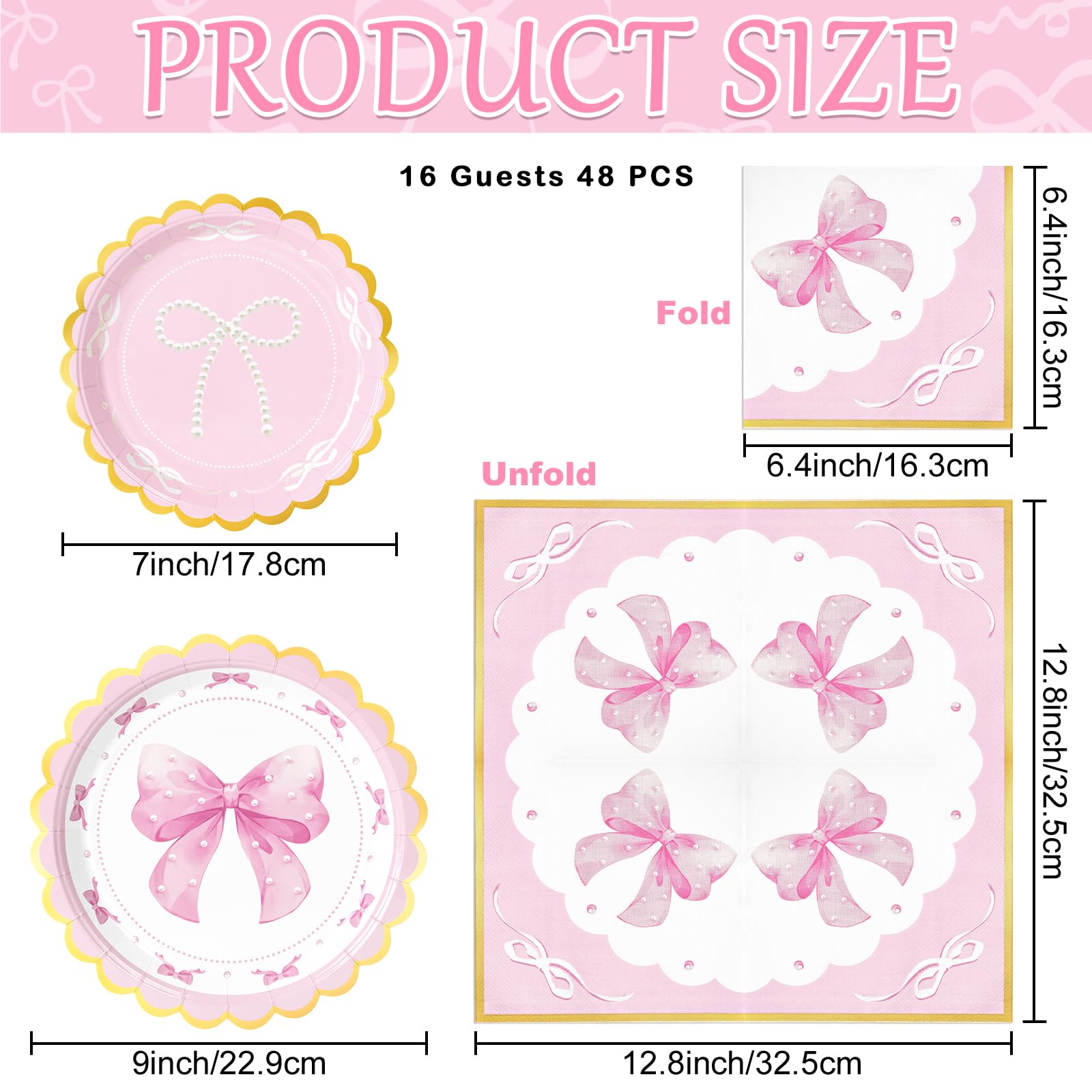 WERNNSAI bow napkins provide coordinated pink accents for festive gatherings.