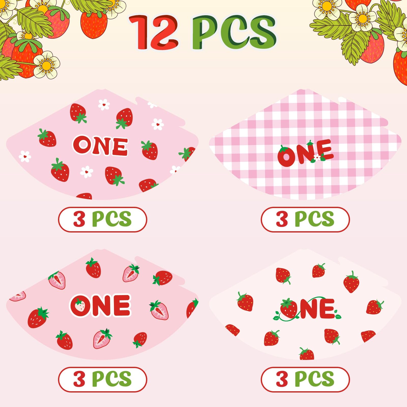 WERNNSAI pink plaid design adds cute baby shower styling