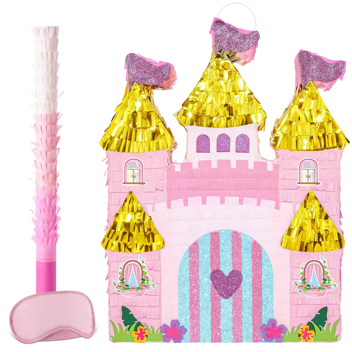 WERNNSAI Princess Castle Piñata front view for a magical party