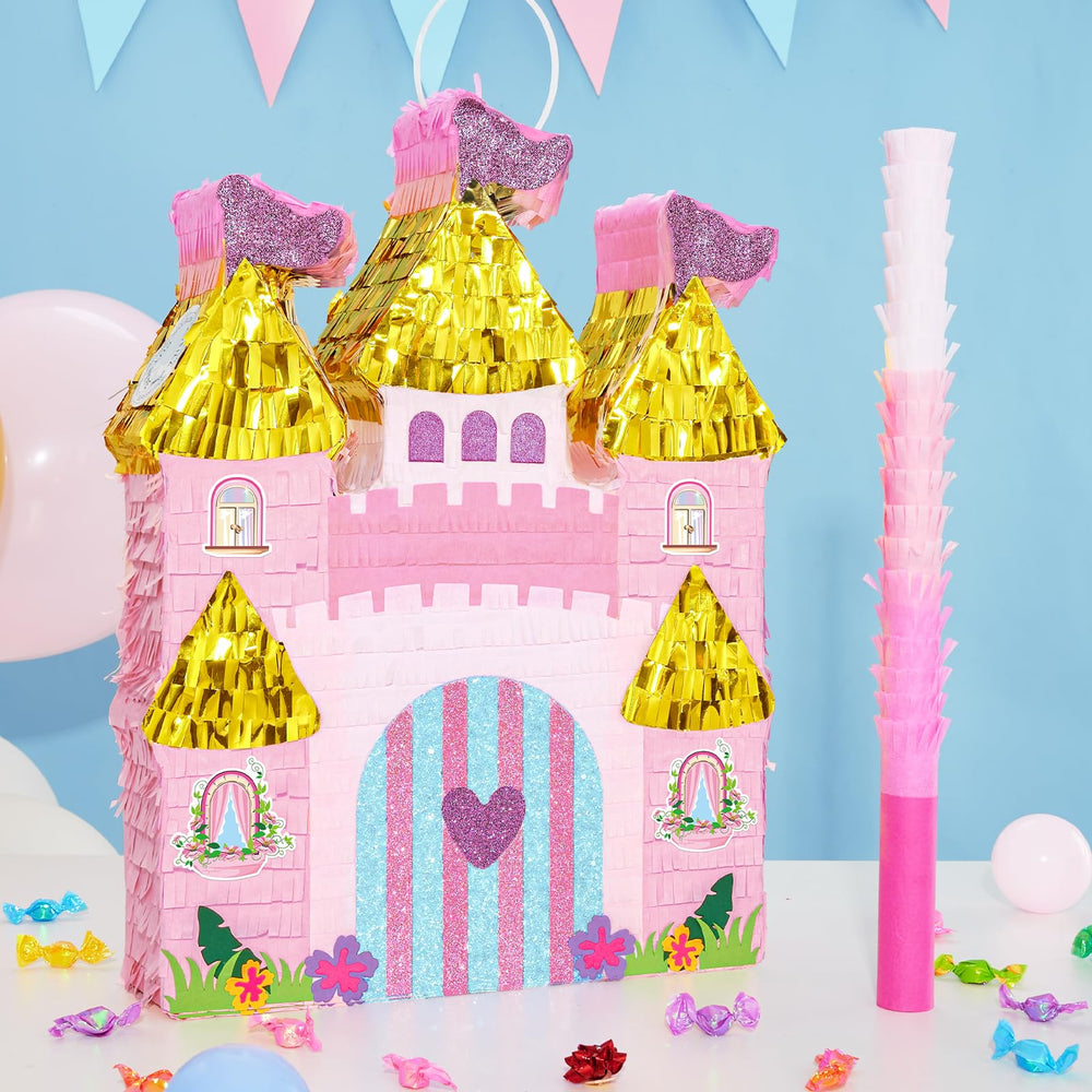 WERNNSAI Princess Castle Piñata side view for princess celebrations