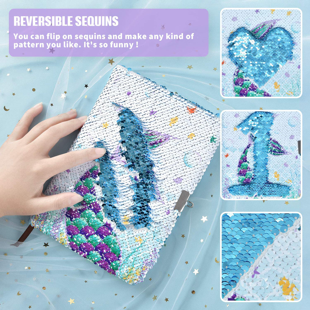WERNNSAI diary back cover shimmer and sparkle for kids' secrets.