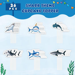 WERNNSAI shark cake toppers shape 4 perfect for under-the-sea party snacks