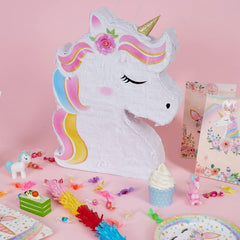 WERNNSAI Unicorn Piñata side view highlights sturdy construction for safe play