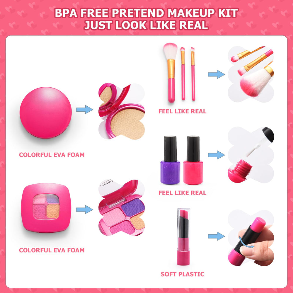 WESAYEE blush powder for toddlers, beginner-friendly pretend makeup for rosy cheeks