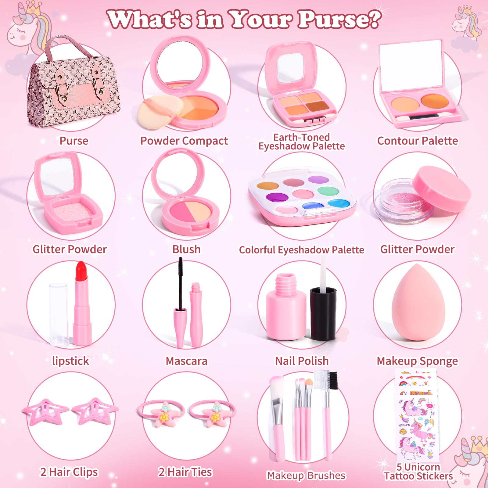 WESAYEE eyeshadow palette for pretend makeup with kid-friendly colors.