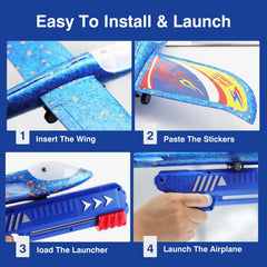 Wesfuner blue glider plane for backyard fun and coordination.