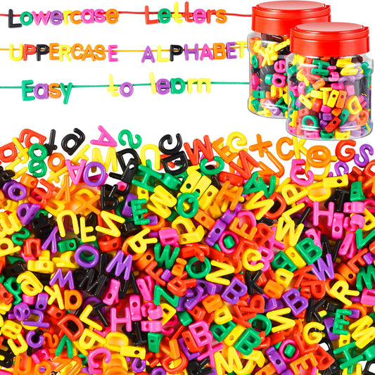 Wesiti 408-piece lacing letters beads for alphabet play and fine motor practice.