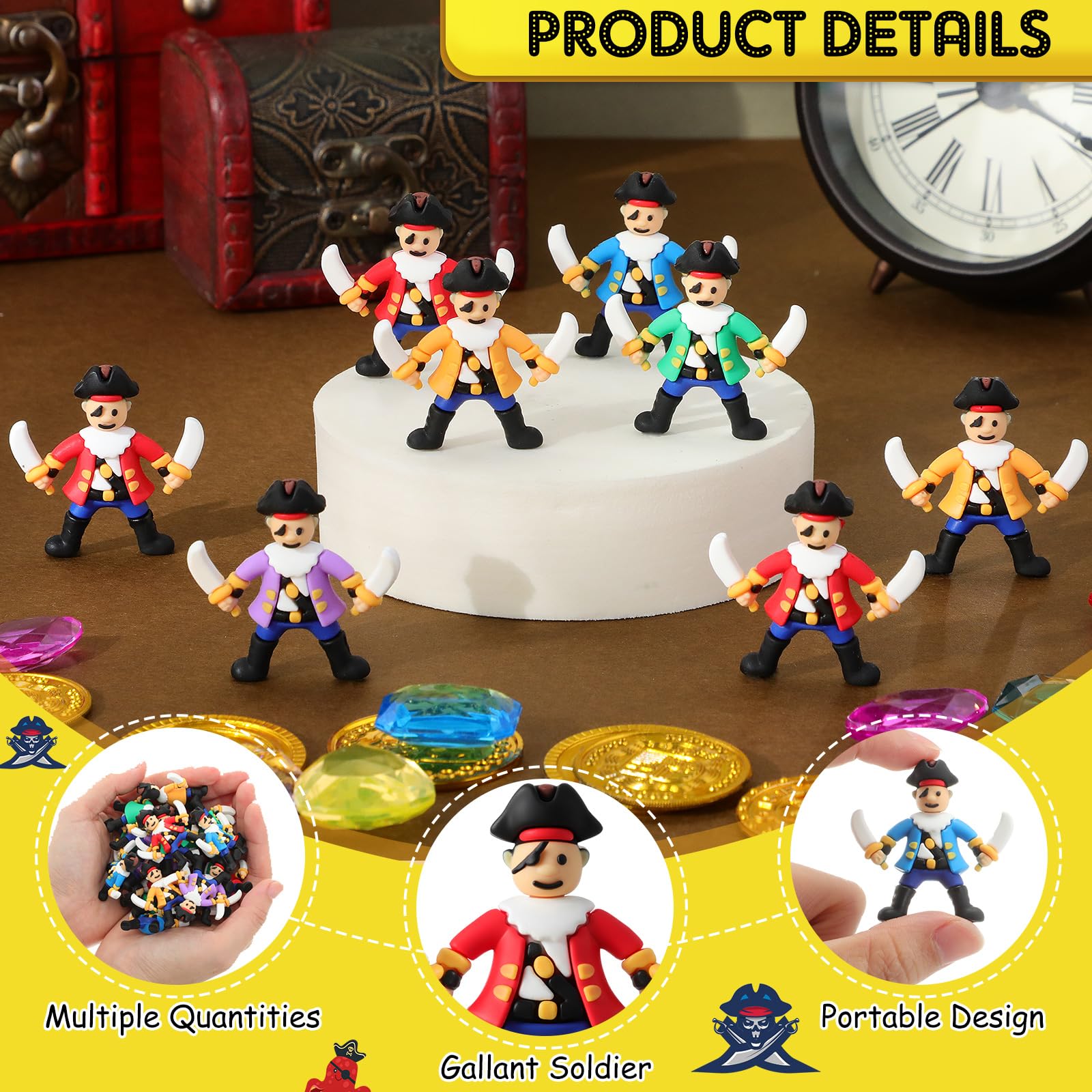 Wesiti PVC soft rubber pirate figures durable and kid-safe