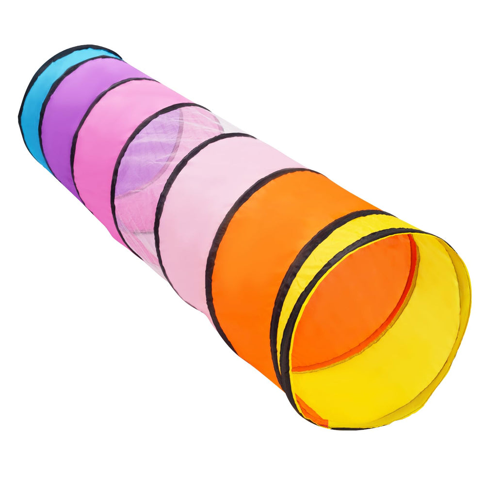 WESKMENS Kids Play Tunnel in pink colorful pop-up design for indoor and outdoor fun