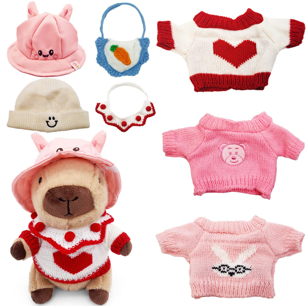 WESOPAN Capybara plush 23cm pink, ideal cuddle partner for kids