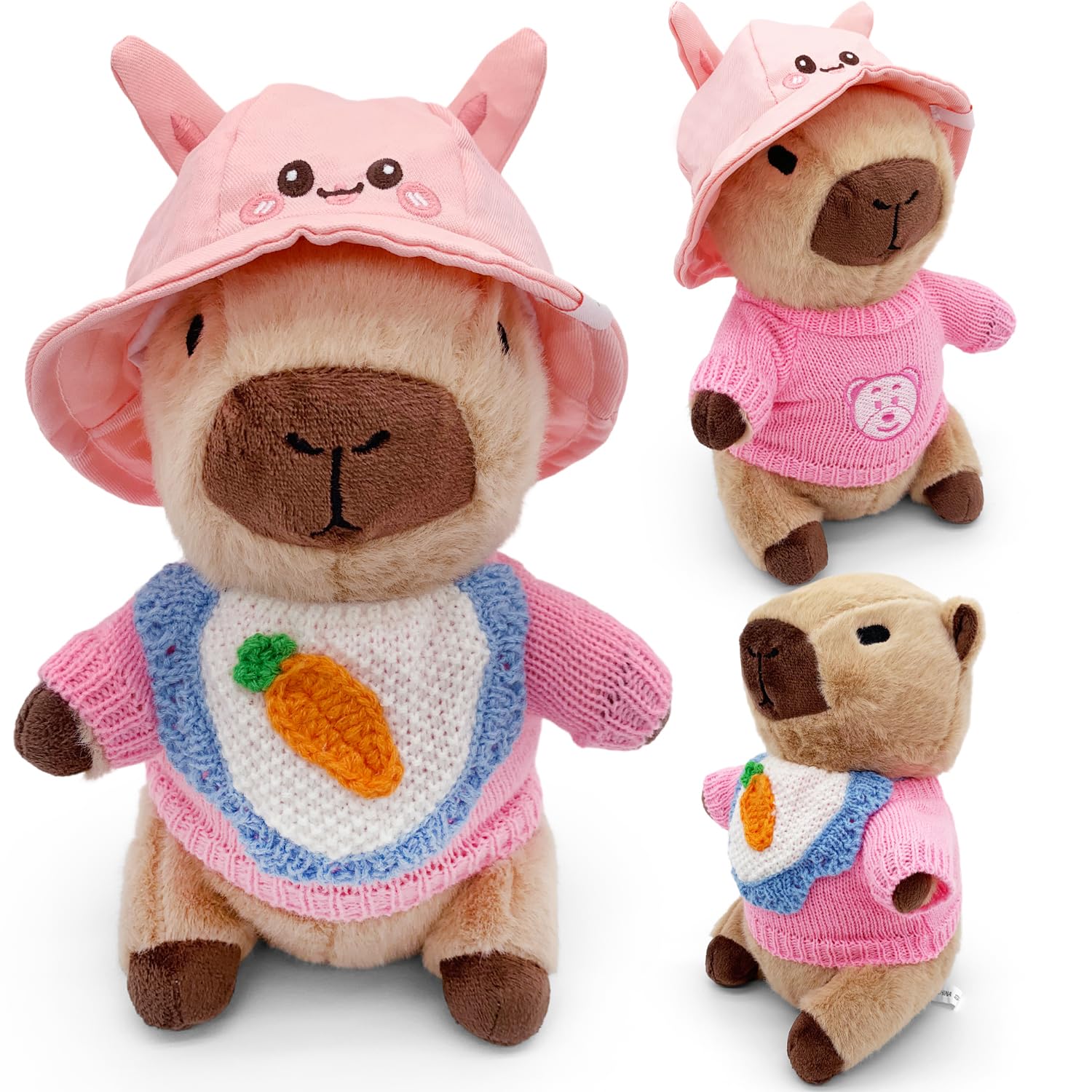 WESOPAN Capybara plush 30cm pink, cozy bedtime buddy